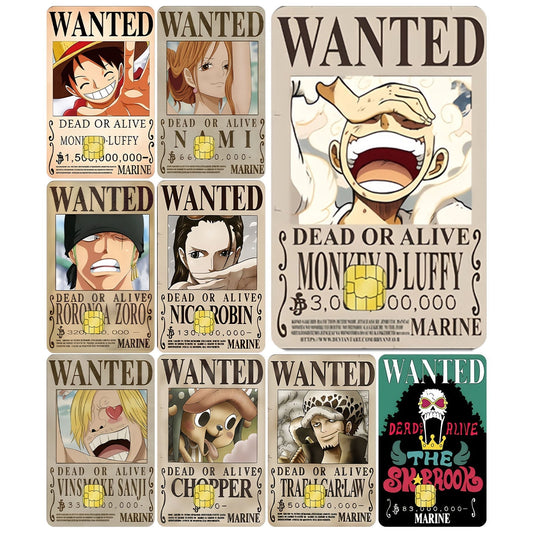 Tarjeta bancaria Luffy/Zoro engrosada con pegatinas de tarjetas personalizadas con matorral de cristal