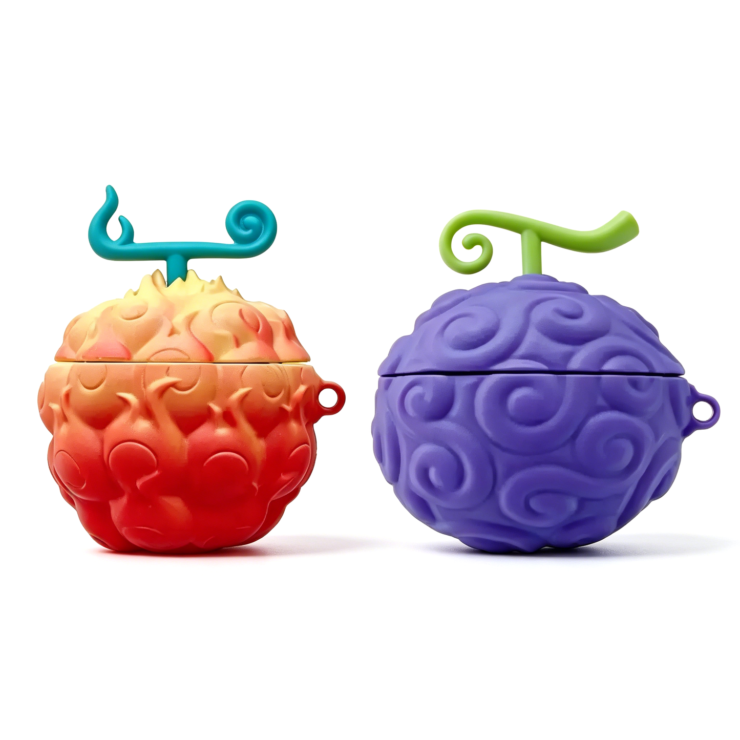 Yksiosainen Luffy Ace Devil Fruit AirPods -kotelo, 3D-silikonikuulokkeiden suojakuori avaimenperällä