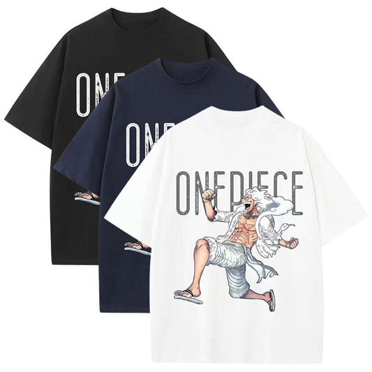 T-shirt de mode d'été imprimé personnage Nika Luffy