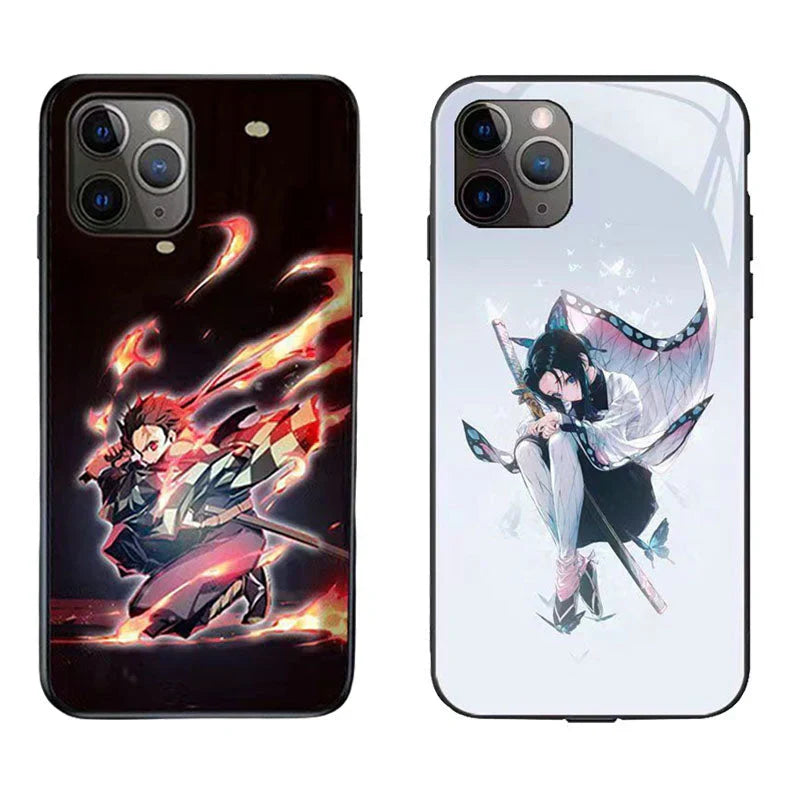 Tanjirou/Shinobu Luminous mobiltelefon taske Smart lysende kreativ mobiltelefon taske