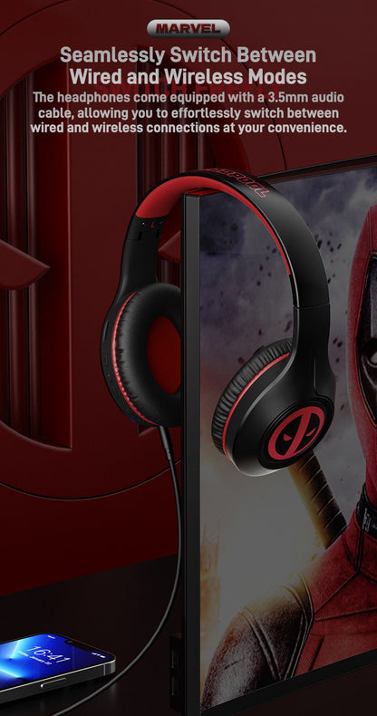 Marvel Avengers Captain America Iron Man Wireless Headphones, Bluetooth 5.4 Over-Ear Gaming Headset