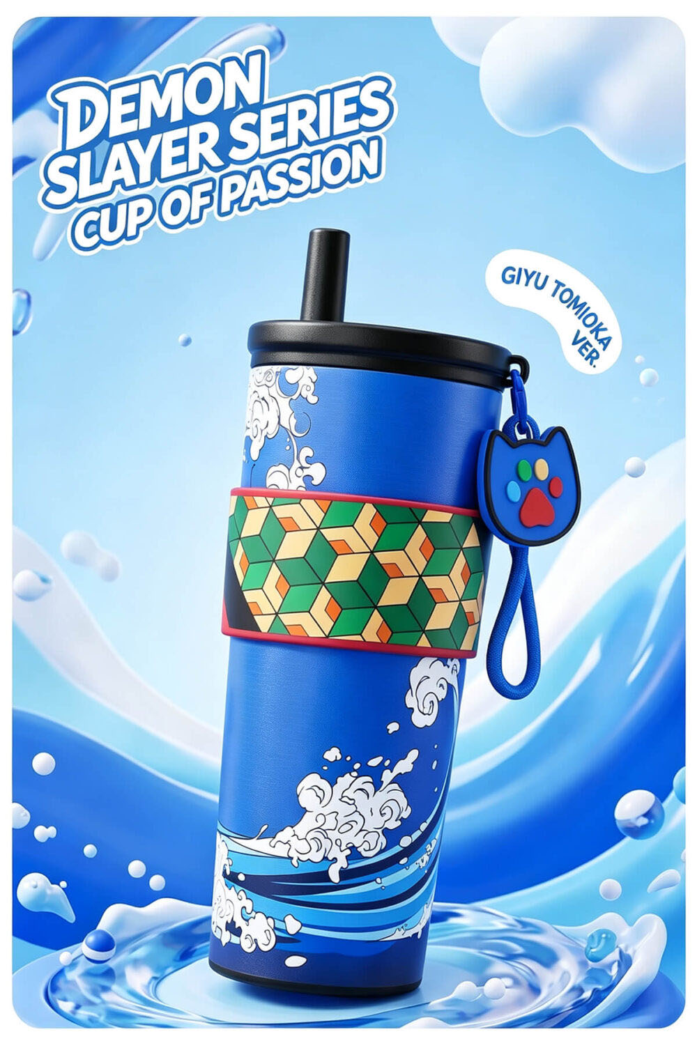 Demon Slayer Tanjiro Nezuko All Designs 710ml Insulated Tumbler 316 Stainless Steel Double Wall Coffee Cup Dual Drinking Lid With Straw Charm Leakproof Travel Water Bottle