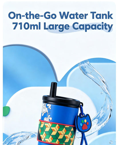 Demon Slayer Tanjiro Nezuko All Designs 710ml Insulated Tumbler 316 Stainless Steel Double Wall Coffee Cup Dual Drinking Lid With Straw Charm Leakproof Travel Water Bottle