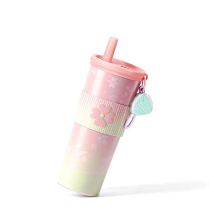 Demon Slayer Tanjiro Nezuko All Designs 710ml Insulated Tumbler 316 Stainless Steel Double Wall Coffee Cup Dual Drinking Lid With Straw Charm Leakproof Travel Water Bottle