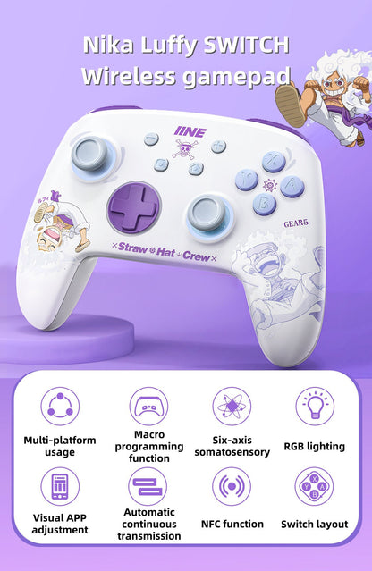 Gamepad Nika Luffy con luces ajustables, controladores inalámbricos Bluetooth para mano izquierda y derecha