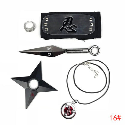 Sasuke 1:1 kovový kunai shuriken prsten čelenka náhrdelník oblek