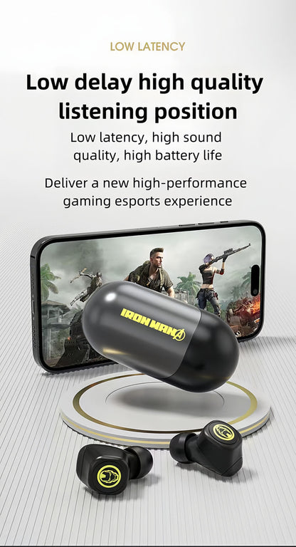 Marvel Iron Man Captain America TWS Earbuds, Avengers Bluetooth 5.3 Wireless Gaming Headphones
