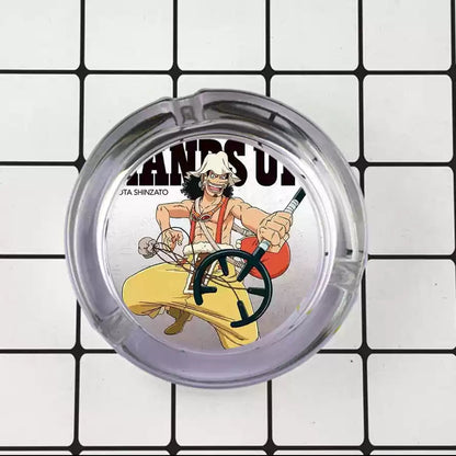Ruffy/Zoro/Sanji Glasaschenbecher – Setzen Sie die Segel auf rauchigen Meeren