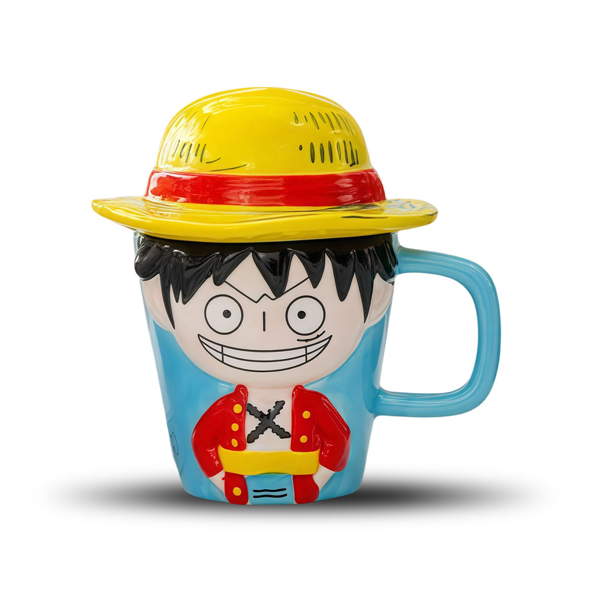Luffy - tématický keramický pohár & Rubber Devil Fruit - tvarovaný popelník