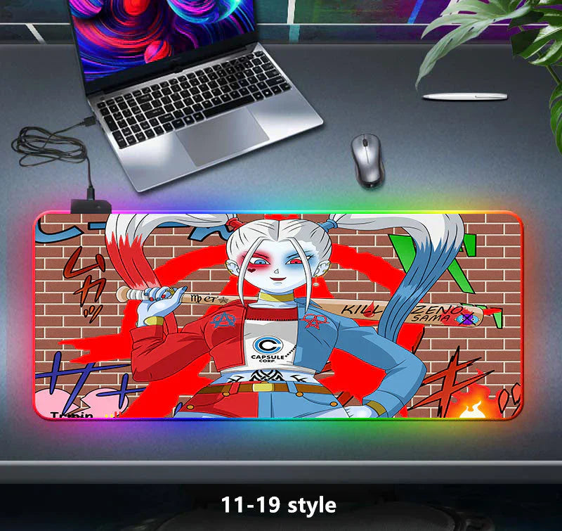 tapis de souris épais à sept couleurs changeantes, lumière LED, clavier de jeu