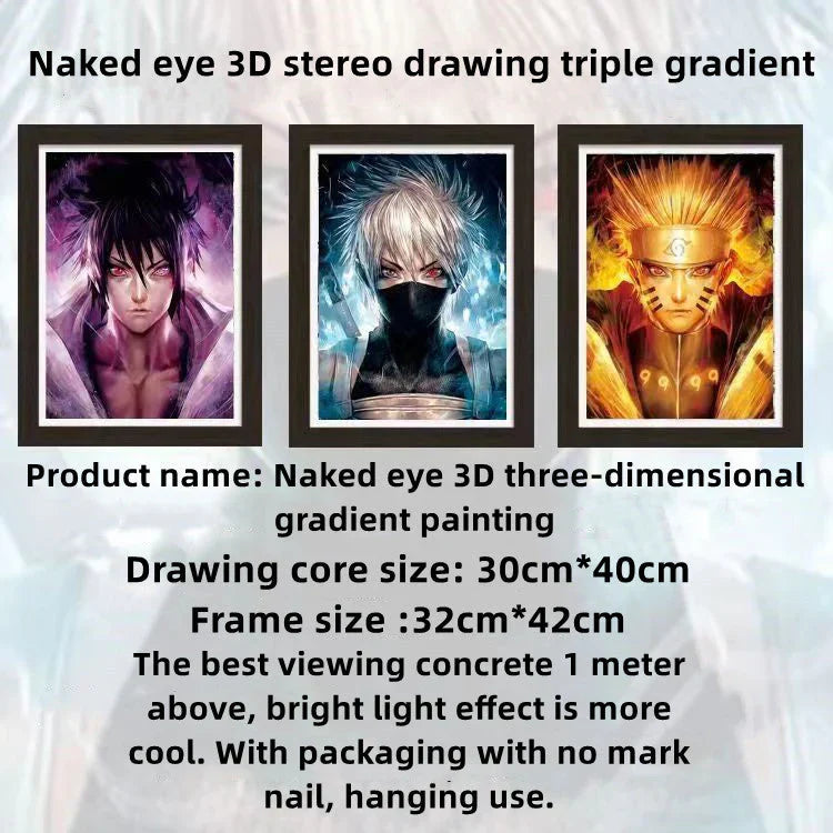 Uzumaki/Sasuke/Kakashi Hd 3D gradientní dekorativní malba cool pohyblivé malby postav