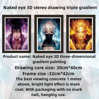 Uzumaki/Sasuke/Kakashi Hd 3D gradientní dekorativní malba cool pohyblivé malby postav