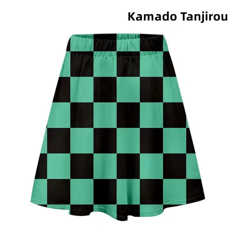 tanjiro/nezuko Άνετη απαλή φούστα με μοτίβο χαρακτήρα