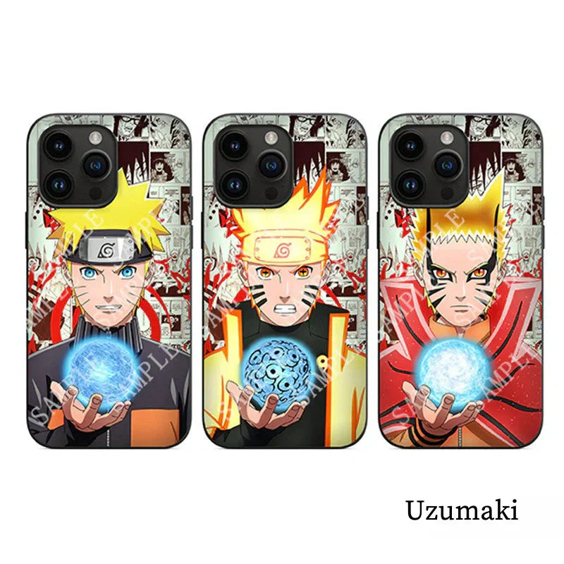 Uzumaki/Luffy/Tanjirou 3D-variation Apple silikone stødsikkert telefoncover