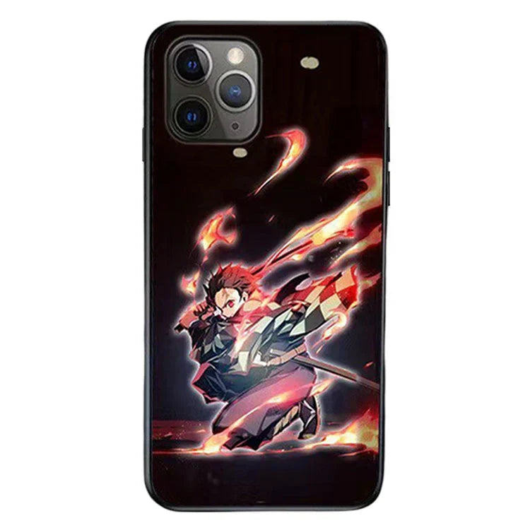 Tanjirou/Shinobu Luminous mobiltelefon taske Smart lysende kreativ mobiltelefon taske