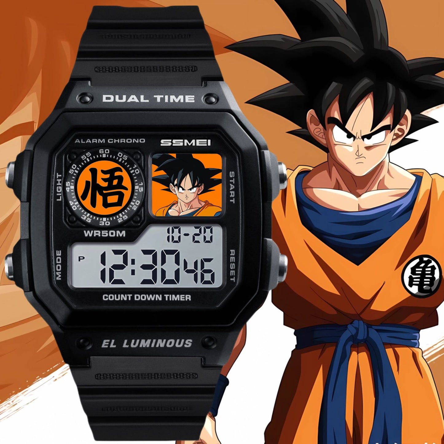 Goku Figure Image Electronic Watch with LED backlight - Unleash Saiyan Power on Your Wrist!