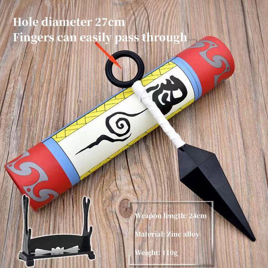 Naruto Uzumaki Ninja Kunai Cosplay Prop, Metal Kunai med rulleemballage