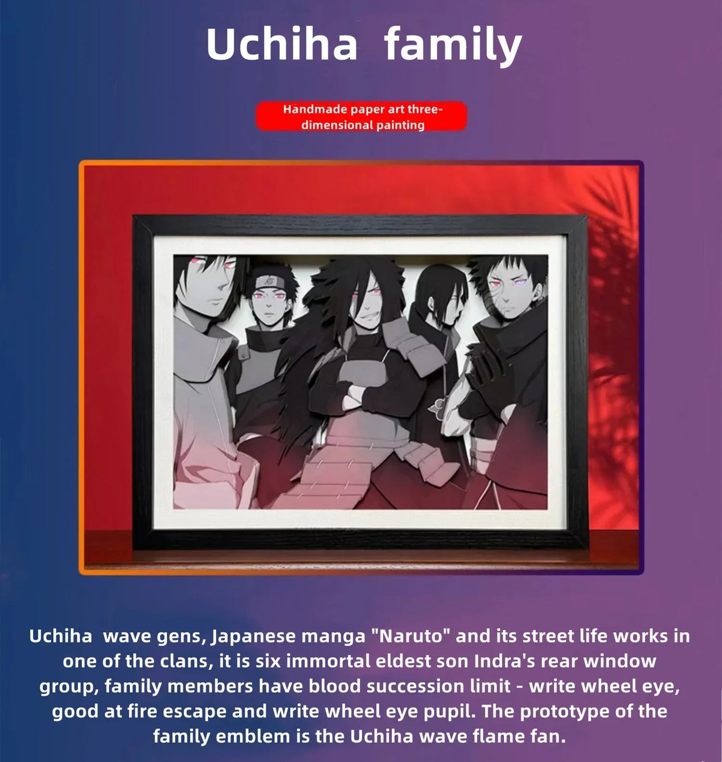 Dibujo 3D de artesanía de dibujos animados guapo de Sasuke/Itachi