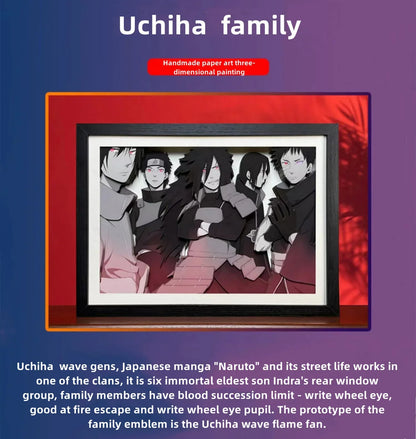 Dibujo 3D de artesanía de dibujos animados guapo de Sasuke/Itachi