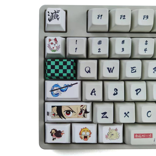 Demon Slayer Custom Keycaps Set - Anime Artisan Keycaps for Mechanical Keyboard