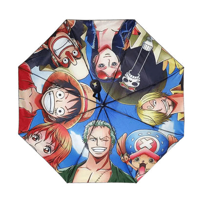 Luffy y otros personajes relacionados con la tendencia paraguas, sombrilla.