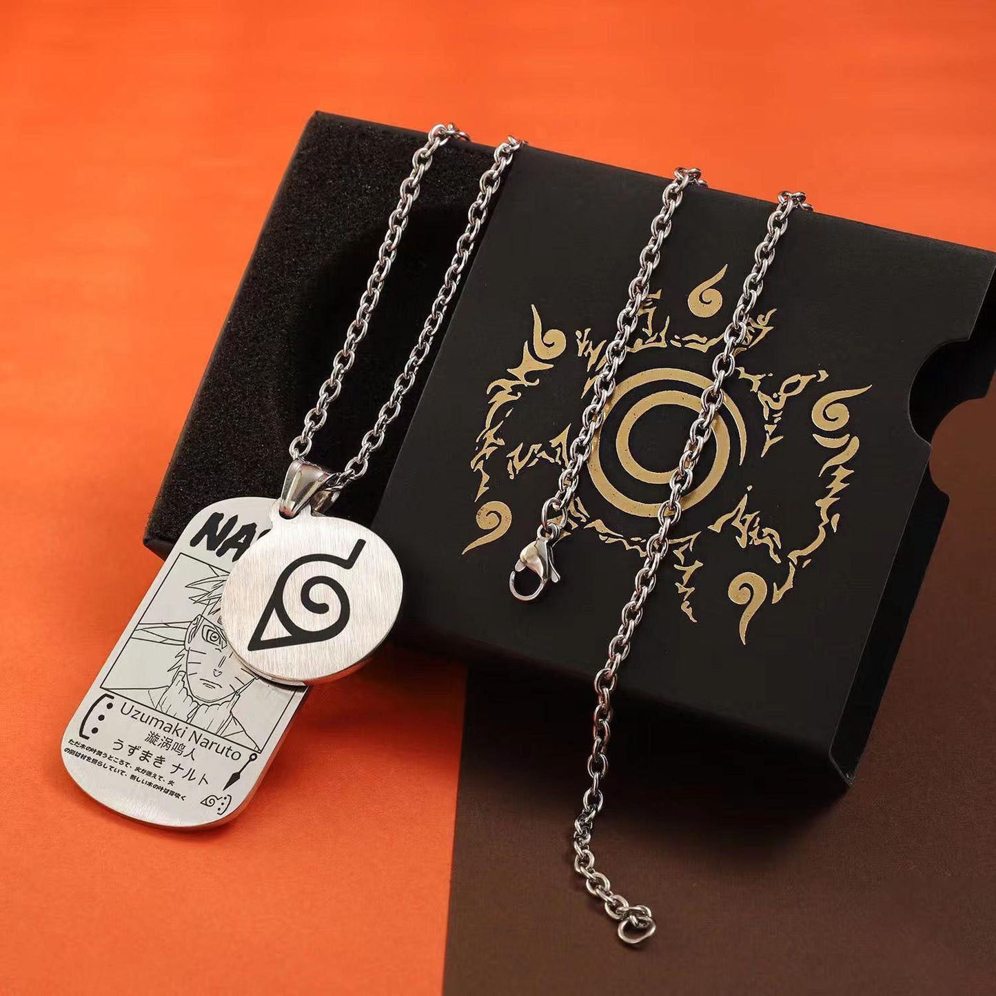 Beau collier de la série Uzumaki/Sasuke/Kakashi Ninja avec finition