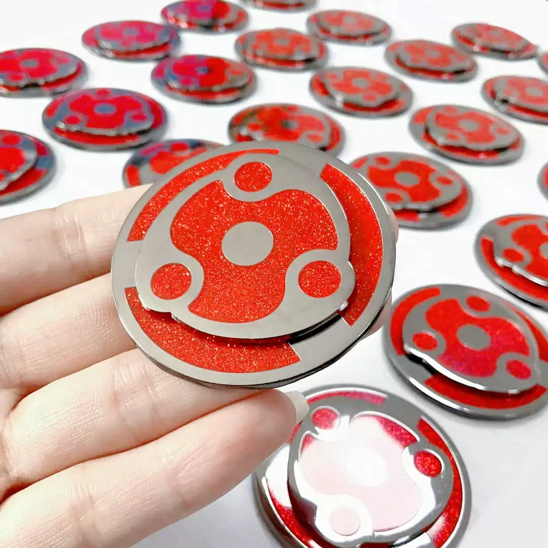 Naruto Uchiha Madara Spinning Mangekyo Sharingan Esmalte Pin, Broche de anime giratorio