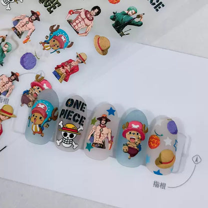 Nálepky na nehty Luffy/Zoro – módní doplněk pro fanoušky anime