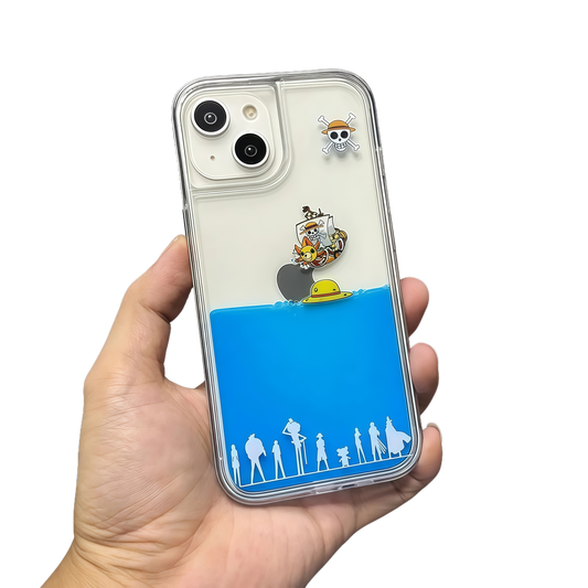 Anime-themed Lufyy's "Thousand Sunny" and the Straw Hat Liquid Flow Anti-Collision Mobile Phone Case (11-17 Pro Max)