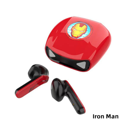 Marvel Iron Man Captain America Gaming TWS-Ohrhörer, kabellose Bluetooth 5.1-Ohrhörer mit geringer Latenz