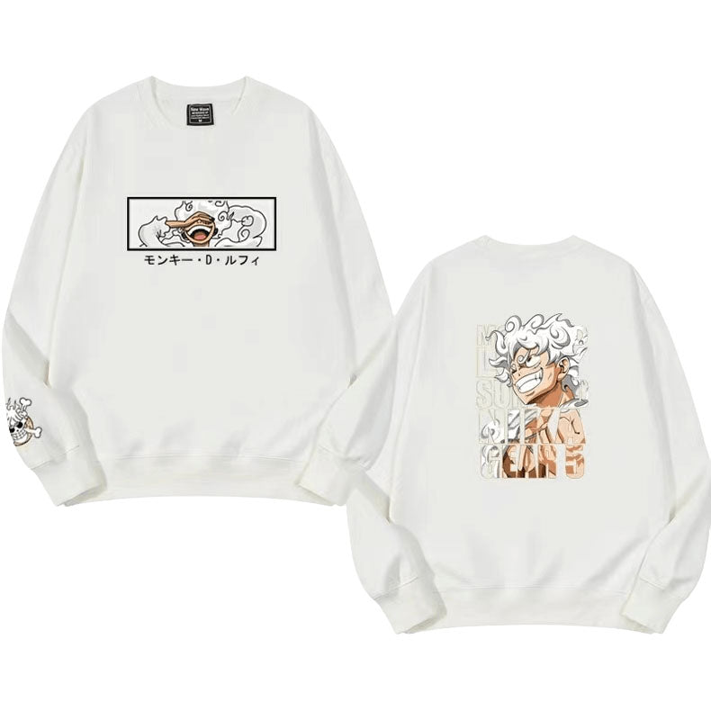 Módní pohodlné volné teplé oblečení s dlouhým rukávem Nika Luffy