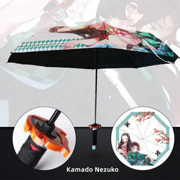 Kamado Tanjirou Regenschirm mit coolem Griff, der sich zusammenklappen lässt