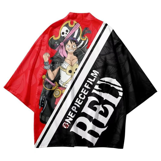 Luffy/Shanks/Law/Hancock/Uta figure impression shorts à manches courtes costumes