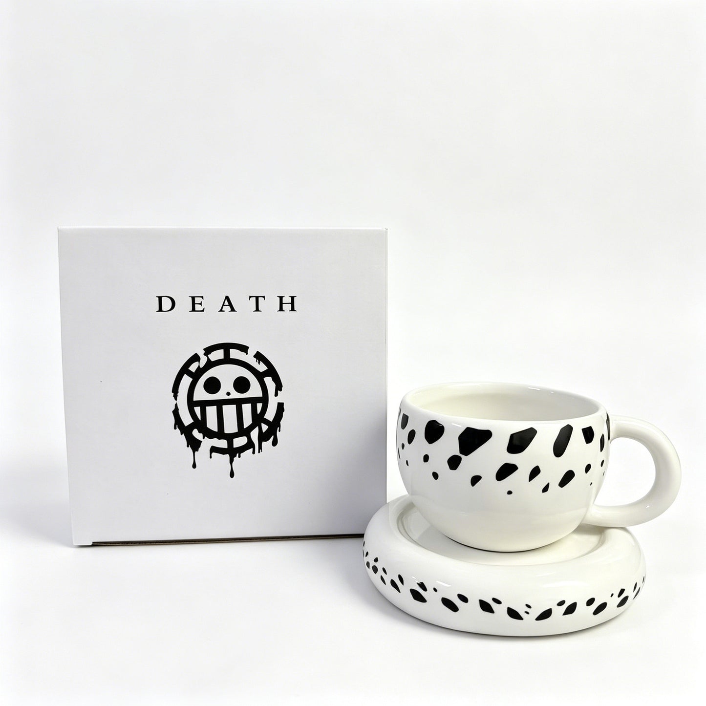 One Piece Trafalgar Law Hat Shaped Ceramic Mug, Anime Coffee Cup with Saucer