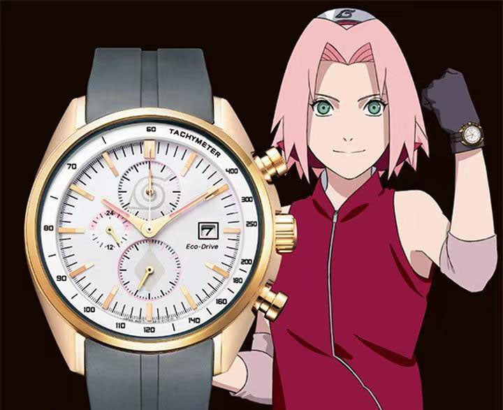 Haruno Sakura Herreure Analog Quartz Sports Unisex Ur 100M Vandtæt