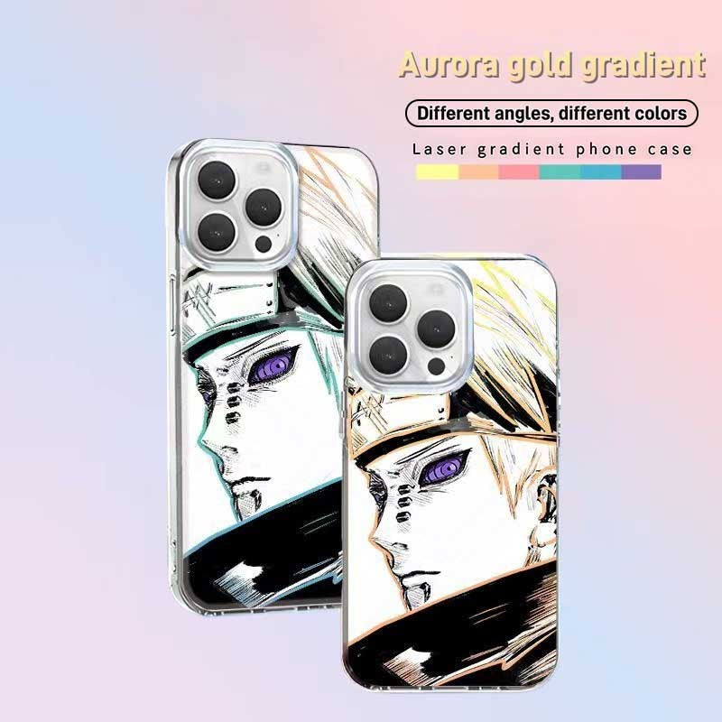 Pouzdro na telefon Naruto Pain Yahiko Anime, nárazuvzdorný ochranný kryt laserového gradientu pro iPhone