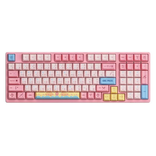 Teclado mecánico rosa Chopper de una pieza, teclado para juegos retroiluminado RGB de 108 teclas