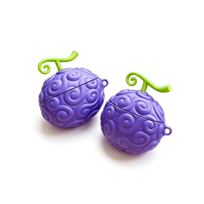 Yksiosainen Luffy Ace Devil Fruit AirPods -kotelo, 3D-silikonikuulokkeiden suojakuori avaimenperällä