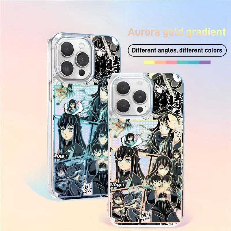 Funda para teléfono Naruto Pain Yahiko Anime, cubierta protectora a prueba de golpes con gradiente láser para iPhone