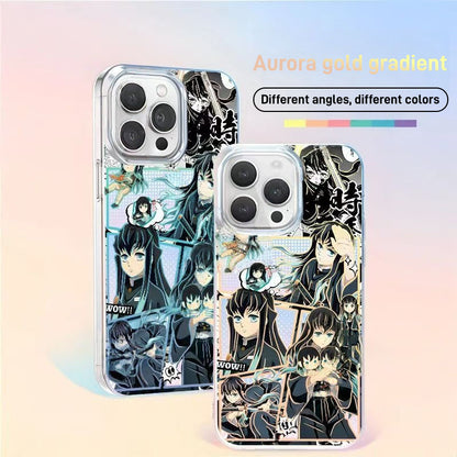 Funda para teléfono Naruto Pain Yahiko Anime, cubierta protectora a prueba de golpes con gradiente láser para iPhone