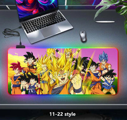 tapis de souris épais à sept couleurs changeantes, lumière LED, clavier de jeu
