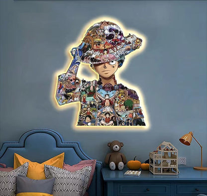 Monkey D. Luffy modelovací LED světla přináší nástěnnou malbu (60*47cm)