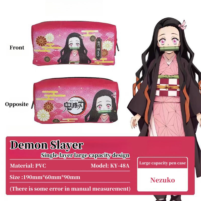 Demon Slayer Tanjiro Nezuko Anime Penalhus, PVC-pennetaske med stor kapacitet til studerende