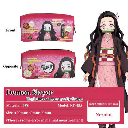 Demon Slayer Tanjiro Nezuko Anime Penalhus, PVC-pennetaske med stor kapacitet til studerende