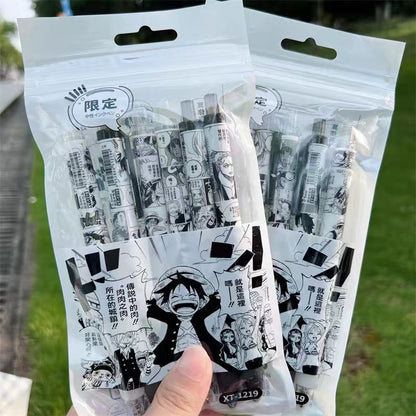 Luffy/Zoro Tryk den neutrale pen seks stykker med 0,5 mm sort pen