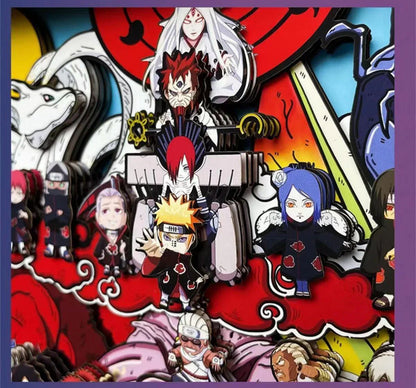Uzumaki group photo Hezká kreslená řemesla 3D kresba celé rodiny