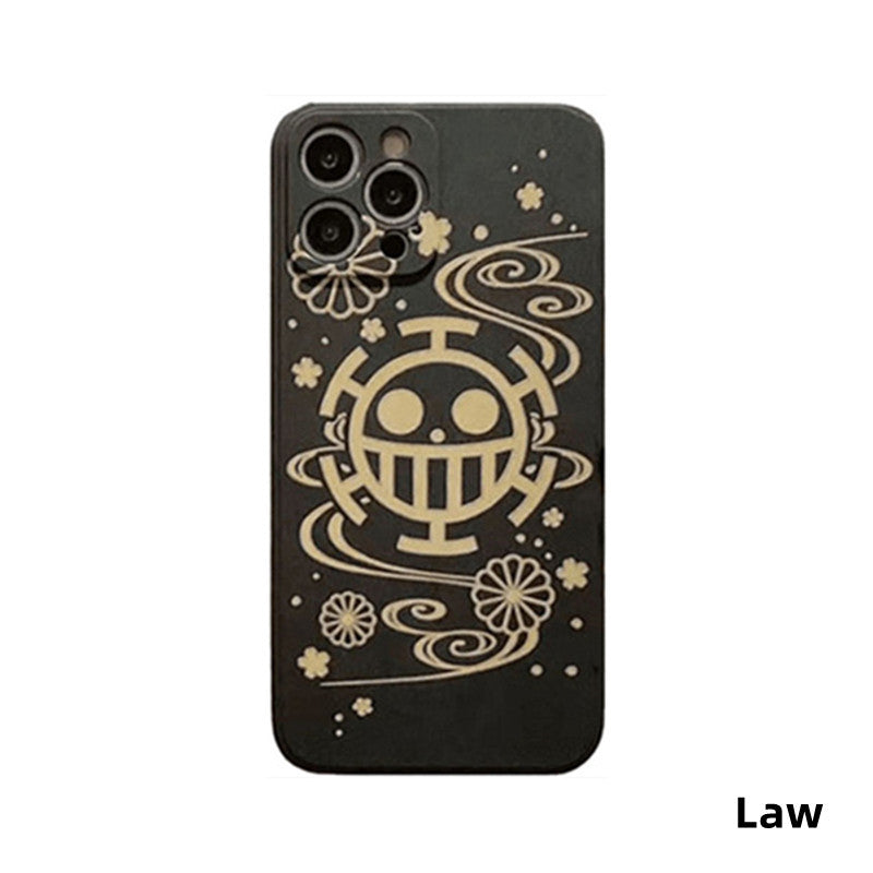 Coque de téléphone en silicone résistante aux chocs pour iPhone Luffy/Law