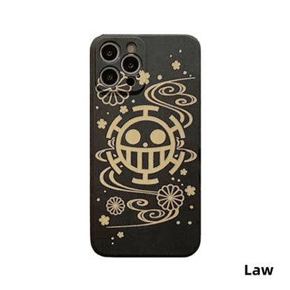 Coque de téléphone en silicone résistante aux chocs pour iPhone Luffy/Law
