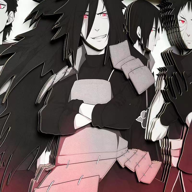 Dibujo 3D de artesanía de dibujos animados guapo de Sasuke/Itachi