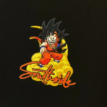 سترة Son Goku Vintage ذات القلنسوة ذات الرقبة الدائرية - إعادة النظر في نمط الرسوم المتحركة الكلاسيكي